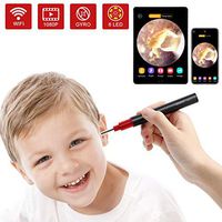 Ear Camera, 1080P FHD Wireless Ear Wax Removal Endoscope, Super Light Lens WiFi Ear Endoscope with 6 LED Lights, Ear Otoscope Camera with 3-Axis Gyroscope, Compatible with Smartphone and Tablet.