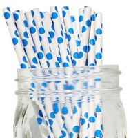 Just Artifacts Polka Dot Paper Straw 25pcs Blue Brand