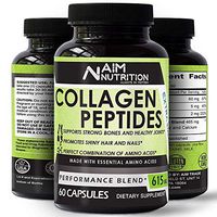 GMO Proteins Collagen Peptides Capsules - Perfect Combo of Amino & Collagen–Promotes Bones and Joints- Gluten Free Dietary Supplement–(60 Capsules)