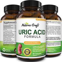 Natures Craft Uric Acid Formula - Uric Acid Detox Cleanse Decrease Acidity - Pure Green Coffee Bean - Chanca Piedra - Vitamin B-6 - Gallbladder Kidney Health Support Supplement 90 Veggie Capsules