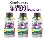 Sambucus Immune Travel Shot (3 Pack) Nature's Answer Elderberry Shot on The Go. 2oz. Alcohol Free Non-GMO Sambucus Black Elderberry Airplane/Travel Shot for Healthy Immune Support