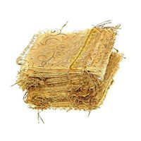 Giveet 100 Pieces Gold Sheer Organza Gift Bags, Drawstring Pouches Jewelry Bags, Candy Pouch Chocolate Pouch Party Wedding Favor Gift Bags, 4.7 x 3.5 Inches