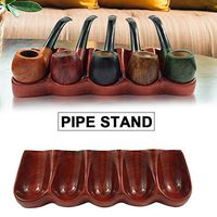 keruite Tobacco Pipe Stand Wooden Tobacco Pipe Stand Rack Display Holder for 5 Smoking Pipes