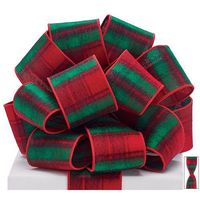 Burton and Burton 9726475#40 Red Plaid Reversible Wired Ribbon, Multicolor