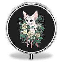 Canada Cat Pill Case, Round Stainless Drug Organizer Container Medicine Cover for Pocket Daily&Weekly