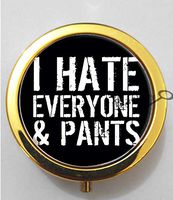 BlackKey I Hate Everyone and Pants 3-Compartment Decorative Pocket Gift Box Case Organizer for Pill, Color 2 -917