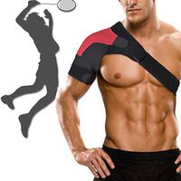 Adjustable Shoulder Support Brace- Rotator Cuff Support, Injury Prevention, Labrum Tear, Dislocated AC Joint, Frozen Shoulder Pain- 1pc (red, Left)