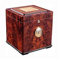 Kylin-u Cigar Humidor, Household Cigar Moisturizing Cabinet, Cigar Box with Hygrometer and Humidifier, Cedar Wood Desktop Piano Paint Finish Cigar Humidor for 100 Cigars
