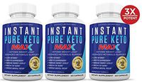 Instant Pure Keto Pills Max 1200MG Keto Pills Advanced BHB Ketogenic Supplement Exogenous Ketones Ketosis for Men Women 60 Capsules 3 Bottles