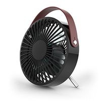Jusdon 5.5 Inch Portable USB Mini Table Fan Personal Desk Fan with Leather Handle for Home Office Indoors or Outdoors Travel