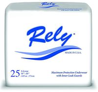 Rely Maximum Protection Underwear (Adult Pull-up) with Inner Leak Guards, X-Large (58" - 68"), Pack of 25