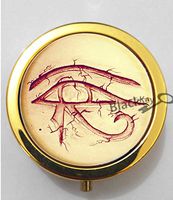 BlackKey Egyptian Symbol Eye of Horus 3-Compartment Decorative Pocket Gift Box Case Organizer for Pill, Color 2 -133