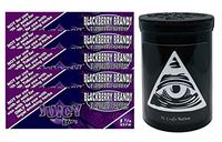 Herb Airtight Container Fresh Kettle with Juicy Jay's BlackBerry Brandy 1.25 Flavored Hemp Rolling Papers 5 Count DC Crafts Nation- Illuminati