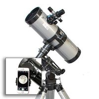 AstroVenture 4.5" Reflector Telescope With Universal Smartphone Camera Adapter (Silver)