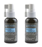 Peaceful Mountain Throat Rescue (Pack of 2) with Elemental Silver, Purified Water and Peppermint Essential Oil, Natural and Holistic Throat Support, 2 fl. oz.