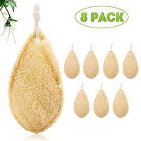 Loofah Natural Kitchen Sponge Pack of 8, Non Scratch Durable Loofah Plant Based Sponges for Cleaning, Biodegradable and Compostable Dish Sponge Scrub