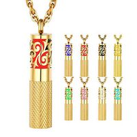 Supcare Essential Oil Necklace, Aromatherapy Cylinder Jewelry,Perfume Locket Necklace,Stainless Steel Locket Necklace Jewelry for Men/Women with 8 Refill Pads