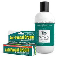 Purely Northwest Anti fungal Clotrimazole, 1% 0.5oz Compare to Lotrimin & Tea Tree Foot & Body Wash 9 fl.oz. Cures Most Tinea Versicolor, Athletes Foot, JockItch, Ringworm, Body Acne
