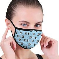 YOFFYO Fashion Face Cover Adjustable Elastic Band Face and Nose Cover for Pollen Smog Climbing - Anti Pet Hair Allergy (French Bulldog Paw and Dog Bone Mouth Cover)