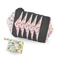 Bamboo Reusable Sanitary Pads by SPEQUIX | 6 Pack Washable Sanitary Napkins Cloth Menstrual Pads Large and Medium Size Suits w/ 1 Charcoal Absobancy Layer (Teddy)