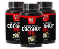 Natural Fat Burner Pills for Weight Loss - Extra Virgin Coconut Oil - Coconut Vitamins - 3 Bottles 180 Softgels