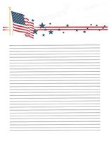 Kid’s Camp American Flag Lined Stationery Paper 26 Sheets