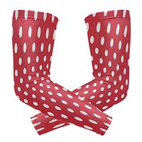 ZZKKO Red and White Polka Dot Cooling Arm Sleeves Cover Uv Sun Protection for Men Women Running Golf Cycling Arm Warmer Sleeves 1 Pair