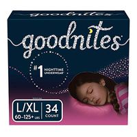 Goodnites Bedwetting Underwear for Girls, Large/X-Large (60-125+ lb.), 34 Ct  (Packaging May Vary)