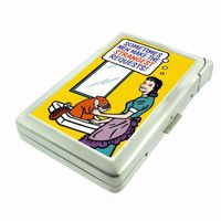 Woman Shaving Beaver Funny Double-Sided Cigarette Case with lighter, ID Holder, and Wallet D-496