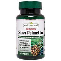 Natures Aid Saw Palmetto 500mg, 90 Tabs - Healthy Prostrate, Urinary Flow
