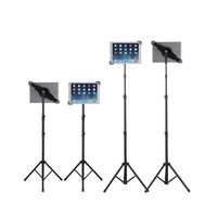 IPad Tripod Stand, Raking Foldable Floor Height Adjustable Tablet Tripod Stand for iPad Mini, iPad Air, iPad 1,2,3,4 and Most 7-12 Inch Tablets, Carrying Case and Flashlight as Gifts