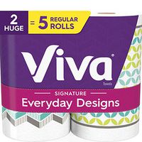 Viva Signature Everyday Designs Full Sheet Paper Towels, Printed Paper Towels, 2 Huge Rolls (95 sheets per roll)
