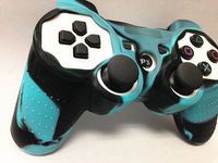 One Piece 1x Brand New High Quality Playstation PS3 Remote Controller Silicon Protective Skin Case Cover -Blue Black Mix Color