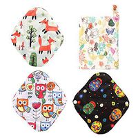 Sanitary Panty Liners, 3 PCS Reusable Bamboo Charcoal and Microfiber Cloth Menstrual Pads with Storage Wet Bag (Style 3)