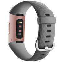 Goosehill Band Compatible for Fitbit Charge 3, Silicon Wristbands for Charge 3 SE Advanced Fitness Tracker, Adjustable Replacement Sport Strap for Women Men Grey