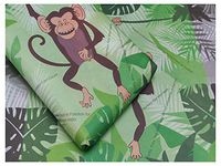 eVincE Large Thick Matte Monkey Gift Wrapping Paper | Amazing Fun Facts for Kids Animal Theme Birthdays | Thoughtful Purpose to wrap Gifts | Set of 25 (50 x 70 cms) (Green)