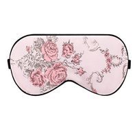 Healifty Silk Eye Patch Silk Filled Sleep Eye Mask Cover Large Eyeshade Blindfold for Sleep Nap Meditation (Pink Rose)