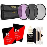 Vivitar UV CPL FLD Filter Set + Lens Cleaning Tissue + Cleaning Kit for Nikon Canon and All DSLR Camera Lenses with 72mm Thread Size