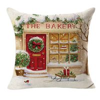 Christmas Decorations,Putars Merry Christmas Series Linen Square Throw Flax Pillow Case Decorative for Christmas, House Decorations