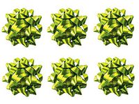 PMU Star Gift Bows 6 Inch Lime Green (6/Pkg) Pkg/1