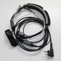 Flexible Throat Mic Microphone Covert Acoustic Tube Earpiece Headset With Finger PTT for Motorola Two Way Radio Walkie Talkie 2pin