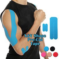 CFR Pro Sport Tapges Elastic Pre-Cut X & Y Shape Medical Grade Muscle Bandage Elbow Arm Shoulder Support Straps Injuries Recovery Water Resistant Pain Relief Tap for Athletes Sky Blue,10 Pcs