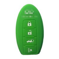 1x New Replacement Fits Infiniti EX35 FX50 G37 M45 QX56 Skin Jacket Silicone Remote Key Fob Cover Bag Holder 4 Buttons Green