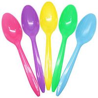 Karat U2008 (Rainbow)5.5" PP Medium Weight Disposable Teaspoon, Rainbow (Pack of 1000)