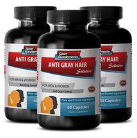 Folic Acid Powder - Anti Gray Hair - Pantothenic Acid Powder - Gray Hair Spray (3 Bottles - 180 Capsules)