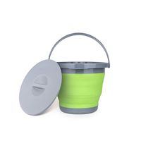 HJAZ Outdoor Folding Bucket, Silicone Portable Household Cleaning Bucket, Large Car Wash Bucket, Retractable Fishing Bucket Welcome to buy (Color : Green, Style : B)