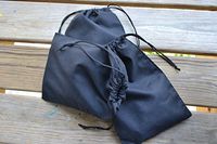 5 x 7 Cotton Double Drawstring Muslin Bags, Premium Quality Black Bags. (100)