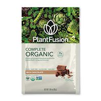 PlantFusion Complete Organic Plant Based Pea Protein Powder | Fermented Superfoods | Vegan, Gluten Free, Non Dairy, Soy Free, Chocolate, 12 Single Servings