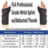 Florida Orthopedics Prolite 8" Airflow Wrist Brace with Abducted Thumb, Black, Left, Small/Medium