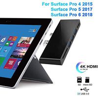 【Upgraded Version】 Surface Pro 5/6 USB Hub Docking Station with 4K HDMI Converter Adapter, Build-in TF & SD Card Reader, 3 x USB 3.0 Port Adapter for The 5th/6th-gen Surface Pro 2017/2018 Combo Dock